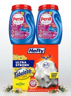 $50 Persil 66ct & Hefty 110ct Bundle