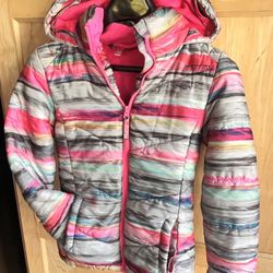 SO Puffer Fleece Lined  multicolored Jacket Kohl's (Girls size 14))