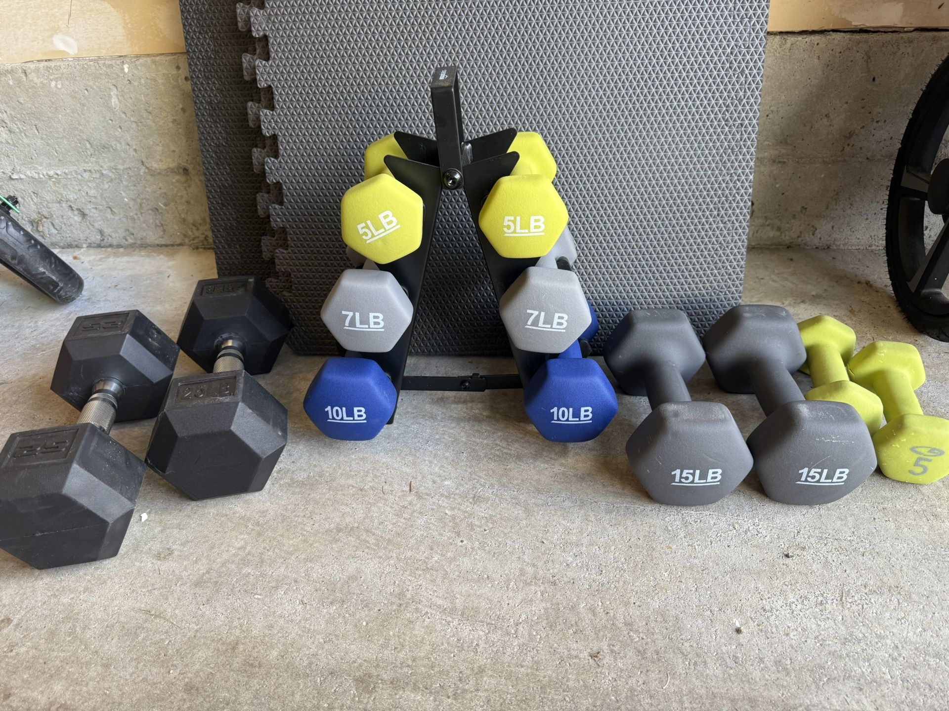Set Of Weights With Rack