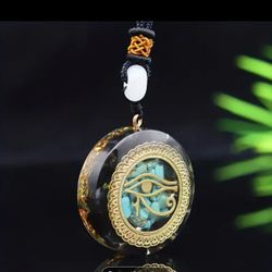 1pc Energy Generator Organ Amulet Eye Obsidian Natural Stone Pendant Necklace Healing Reiki Crystal Balance Protective Meditation Chain Jewel