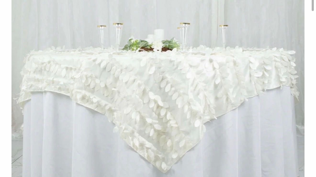 Taffeta Table Overlay Ivory - 3D Leaf Petal for Sale in Phoenix, AZ ...