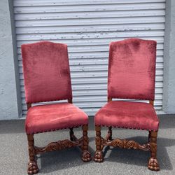 Pair of Hand-carved Chairs 
