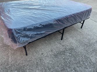 Full size bed frame with mattress