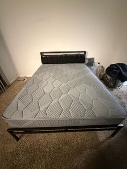 Queen Bed frame and mattress