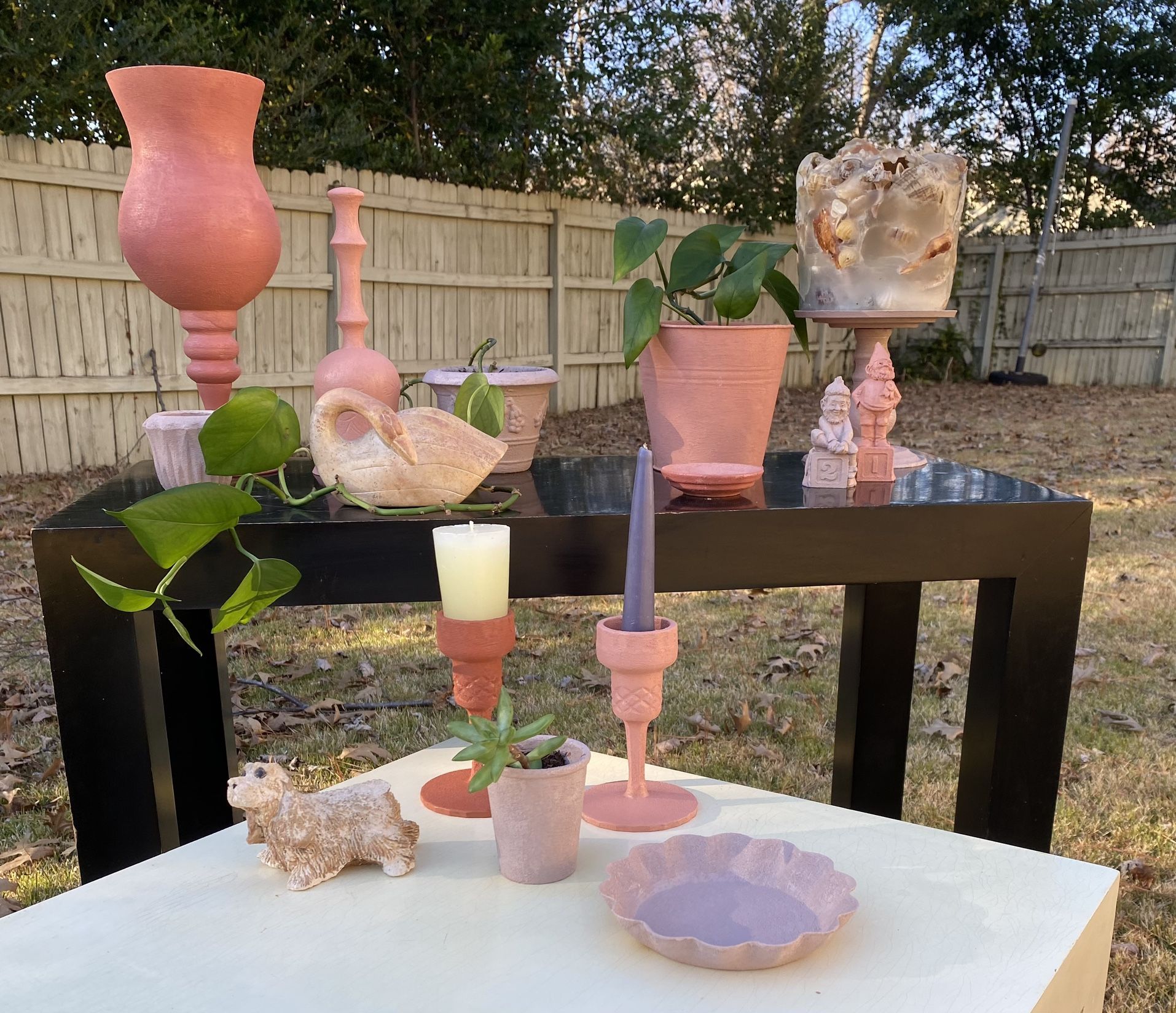 Faux Pottery Neautral Home Decor