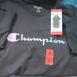 New Champion Black T Shirt And Medium Size For Sale 