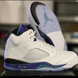 NEW SIZE 12 NIKE AIR JORDAN 5 RETRO 2025 GRAPES HQ7978 100 SNEAKERS MENS