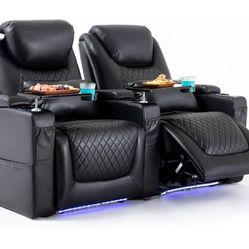 New Real Leather Electric Recliner Loveseat