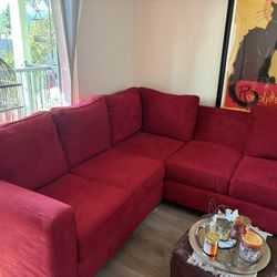 L-shaped Red Sofa