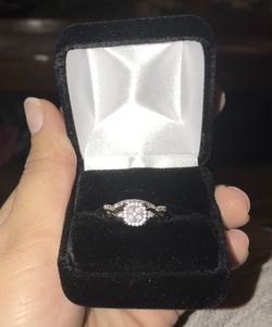 White Gold Wedding Set Ring Size 8