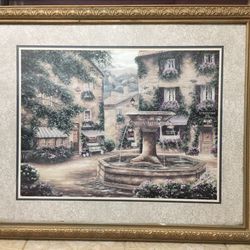 Water Fountain Scenery With Frame