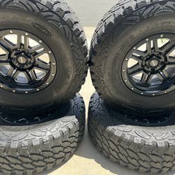 Set Of 5 37” Jeep Wheel And Tires