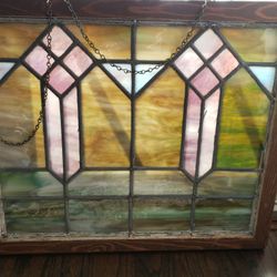 Antique Framed Stained Glass