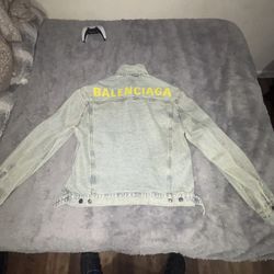 Balenciaga Logo Jean Denim Jacket 