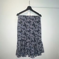 H&M Floral Ruffle Midi Skirt Size 10