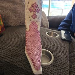 Women Pink Leather Boots