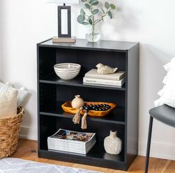 Black 3-Shelf Bookshelf