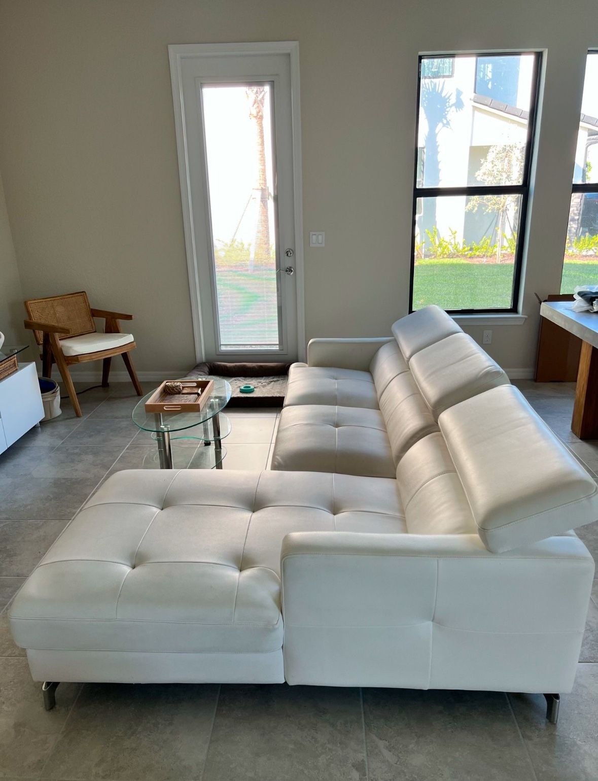 L-Shaped 2 Piece Sectional Couch with tear