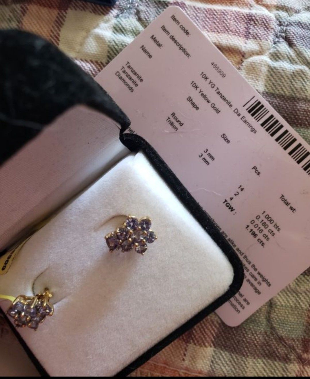YG Tanzanite post earrings