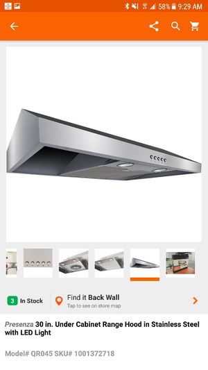 Prezensa 5 H 30 W Under Cabinet Range Hood In Stainless