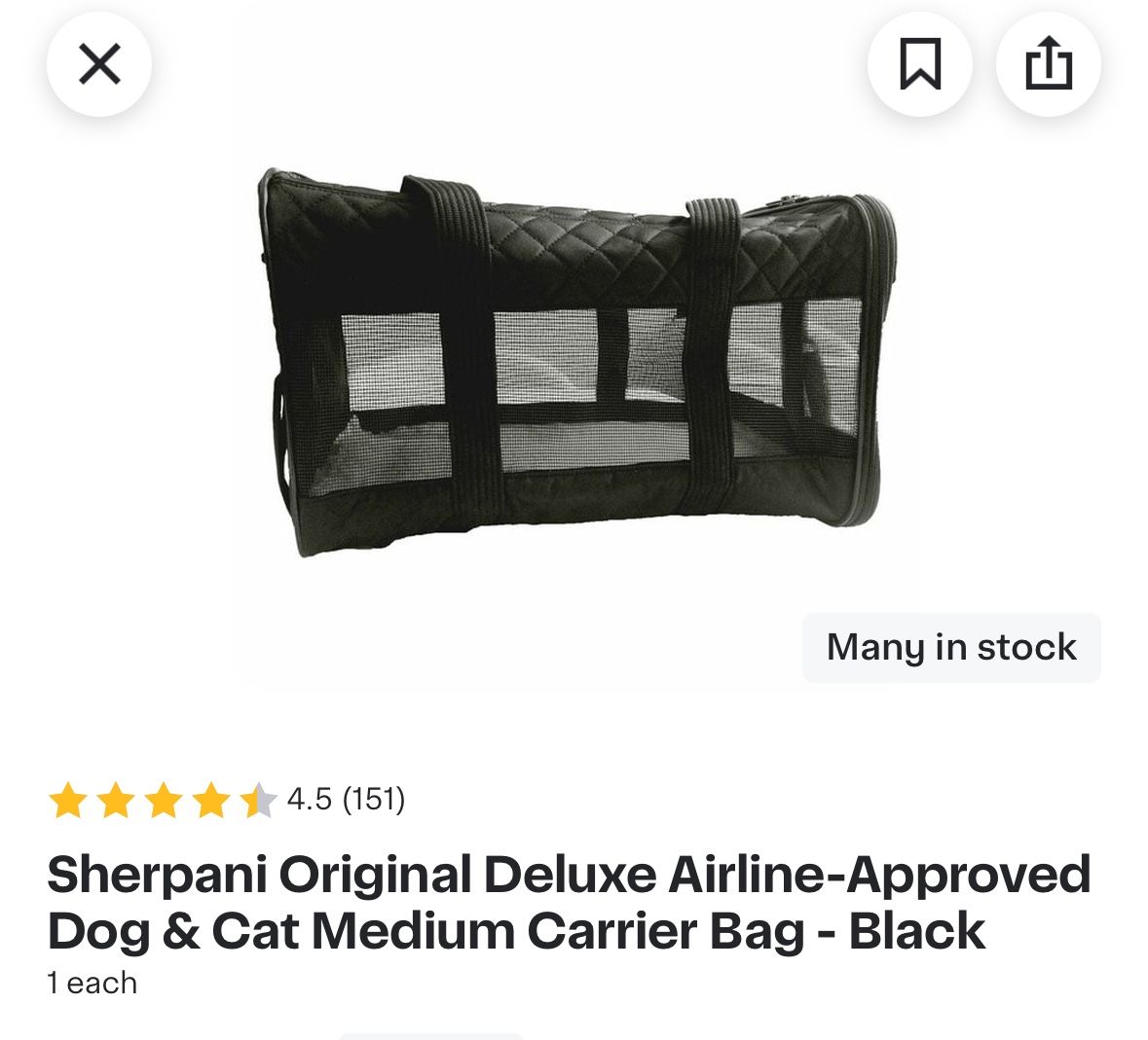 Sherpani Original Deluxe Medium Pet Carrier – Like New