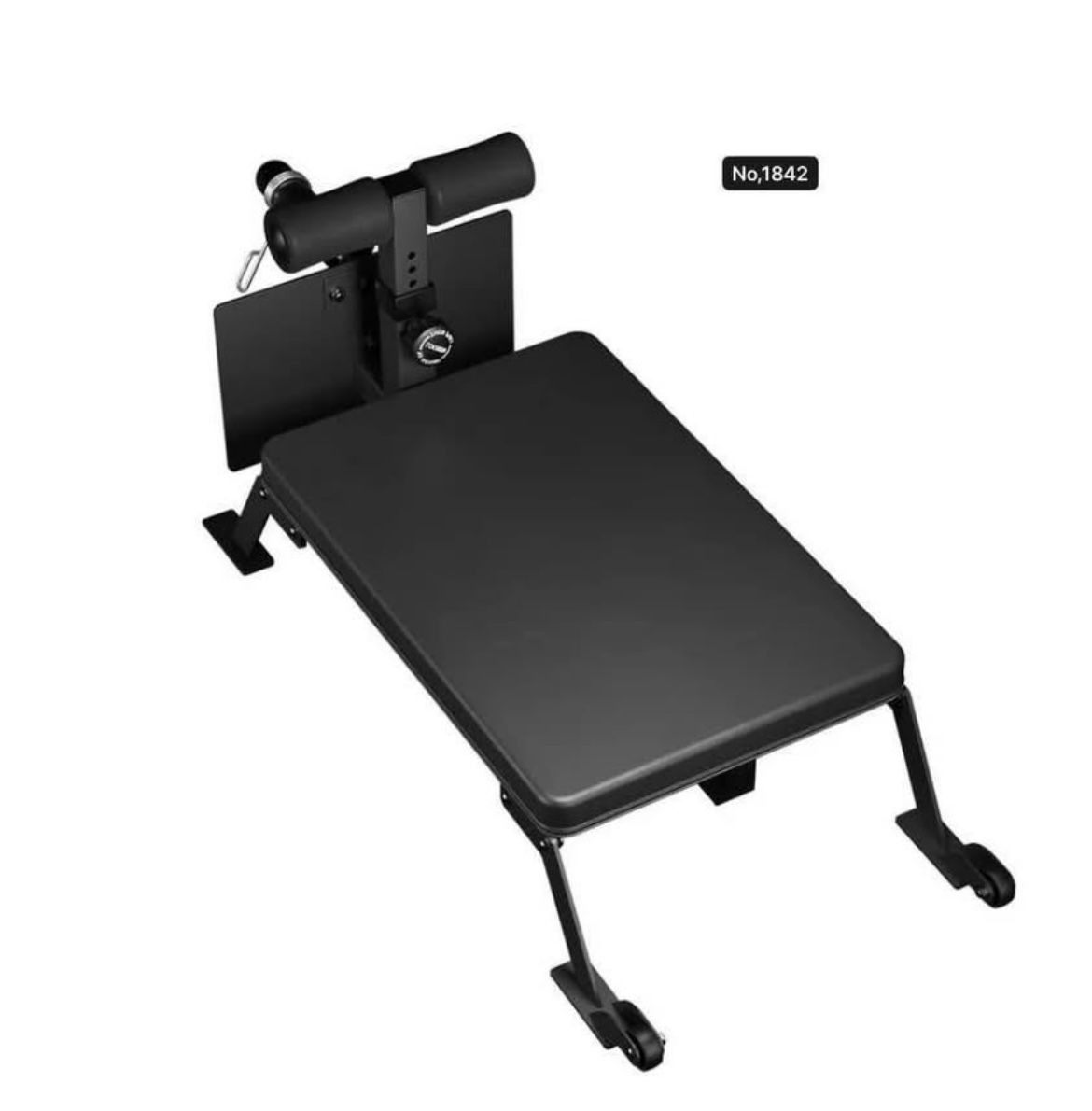 Nordic Curl Workout Bench - Home Gym Hamstring Curl Machine & Glute Bench with Transport Wheels - Works with 1" & 2" Olympic Weight Plates - Durable P