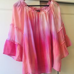 NWT Women’s LS BOHO  Pink/Peach Top Fits Lg Perfect ❤️ Day 🎁 
