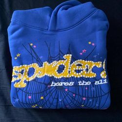 Brand New Sp5der TC Hoodie Yellow/Blue - Multiple Sizes