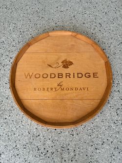 20” Wooden Wine Barrel Head. WOODBRIDGE by Robert Mondavi. Pre Owned.
