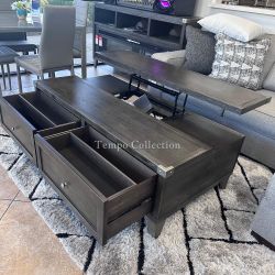 Lift Top Cocktail Table, Dark Gray Color, SKU#10T901-9