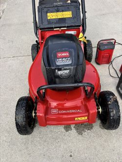 Toro 60 V Commercial Mower, Heavy Duty With Batteries And Charger