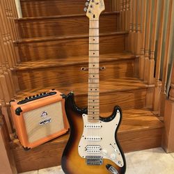 Fender MIM Stratocaster W/ Orange Crush 12 Guitar Amp