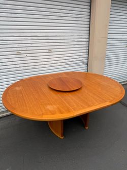 Møbler Danish Teak Extendable Dining Table with Lazy Susan