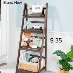 Brand New 45" Wooden  Multi Funtional Foldable Ladder Shel