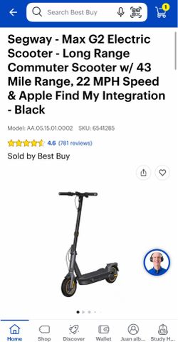 Segway - Max G2 Electric Kick Scooter Foldable w/ 43 Mile Range and 22 MPH