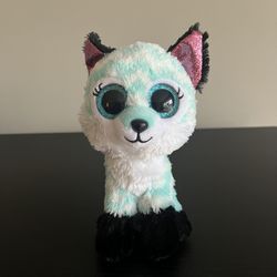 Ty Beanie Boos Ty Beanie Boos Atlas Fox Plush TySilk Aqua Chevron Stuffed Animal