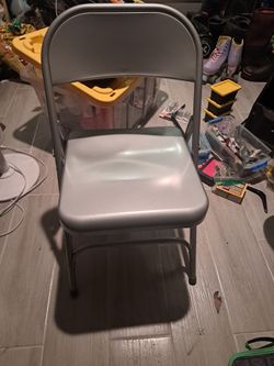 Gray Metal Folding Chair