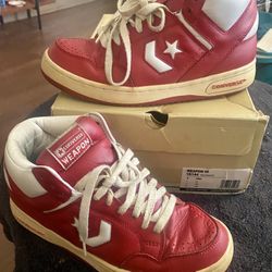 Vintage 80’s Converse ‘Weapon’ Red Leather Men’s Sneakers Size 8