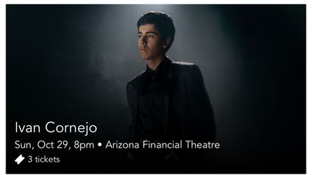 Ivan Cornejo Concert Ticket General Admission 