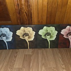 Set of 4 Toned Cyanotype Poppy Botanical Art Print