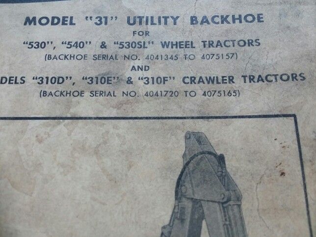Case Backhoe Model31 Manual