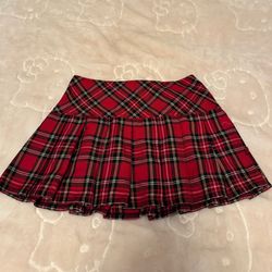 Royal Bones by Tripp Red Plaid Skirt (S)