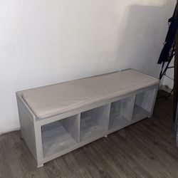 Gray Cubby Bench