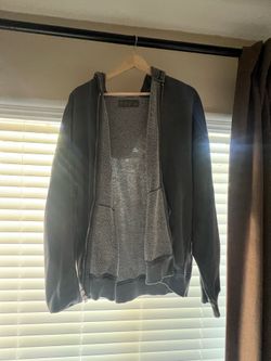 Abercrombie drop shoulder grey zip up hoodie
