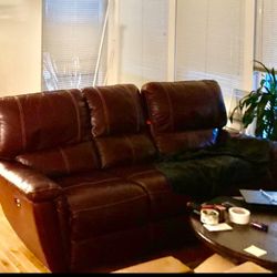 Dual Leather Recliner Sofa (electric)
