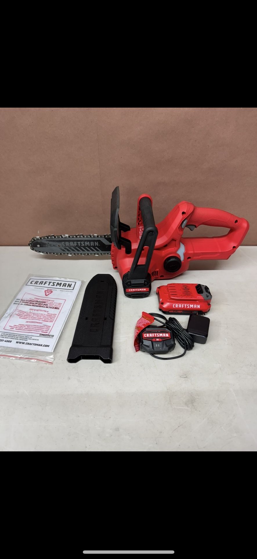 CRAFTSMAN V20 20-volt max 10-in Battery 2.0Ah Chainsaw Battery Included Charger Included