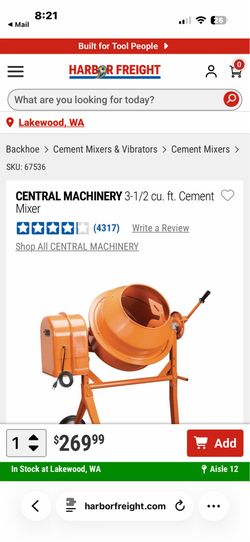 Cement mixer. $75