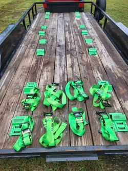 RHINO USA UTV WHEEL CHOCK TIE-DOWN KIT (8 -WHEEL KIT) (GREEN) - RNO-CHOCK-SET.