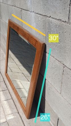 Heavy duty wood framed mirror