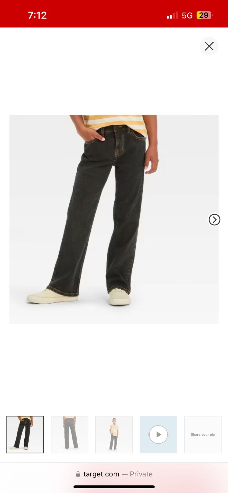 Bootcut Teen Jeans Size 16
